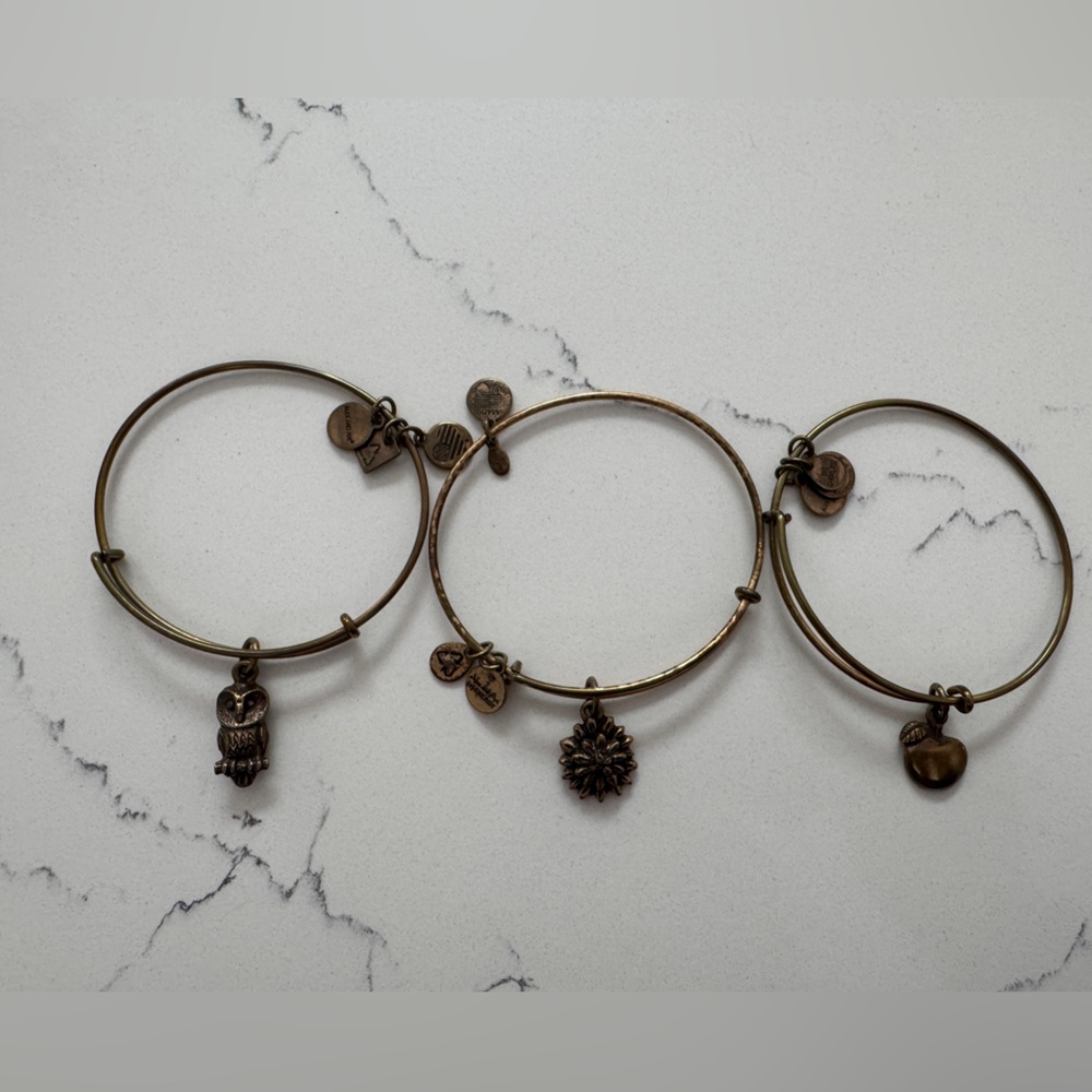 Alex & Ani Gold Charm Bangle Bracelets